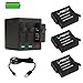 MIBOTE Rechargeable Battery 3 Pack x 1500mAh and Triple Charger for GoPro Hero 5 Black, Hero 6 Black, Hero 7 Black, Hero (2018) (Fully Compatible with Original Camera)