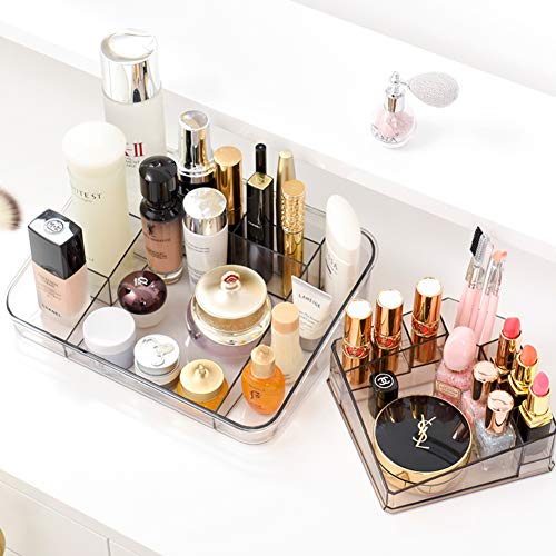 2 Pack Clear Makeup Organizer Lipstick Organizer Great for Bathroom Vanity Counter Tops, Dressing Tables, Cosmetic Stations