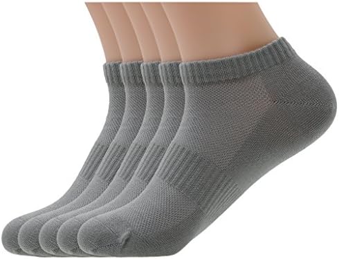 Women's 5-Pack Natural Skincare Antibacterial Anti-Odor Mesh Breathable Low Cut Socks [Grey]