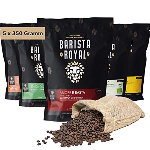 Kaffee Probierset ganze Bohne 5 x 350g | Kaffeebohnen Entdeckerpaket im Geschenkset | Arabica | fair | vegan | Ideal für…