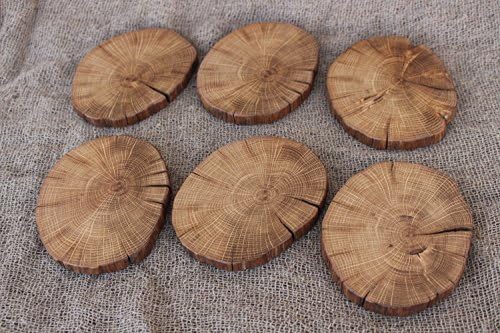Hot Cup Stand Set of 6, Stand for Hot Pots and Cups, Rustic Wooden Stand For Hot, Wooden Coasters, Natural Branch Coasters