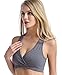 CAKYE 3PACK Racerback Maternity Nursing Sleep Bra Breastfeeding Tank (Large, A-Navy/Charcoal/Burgundy 3Pack)