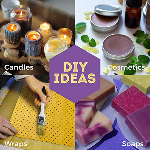 HUNNYBEE White Organic Beeswax Pellets 1lb Edible Beeswax Food Grade