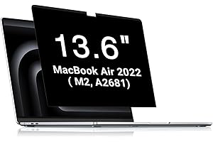 FILMEXT Privacy Screen Macbook Air 13.6 Inch2022(M2,A2681), Removable Anti Blue Light Glare Filter Privacy Screen Protector for Mac 13.6In Laptop