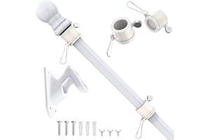 5 FT Flag Pole for House, Flag Pole Kit for 3×5 Canadian Flag, Stainless Steel Flagpole with Bracket for Outside House Garden