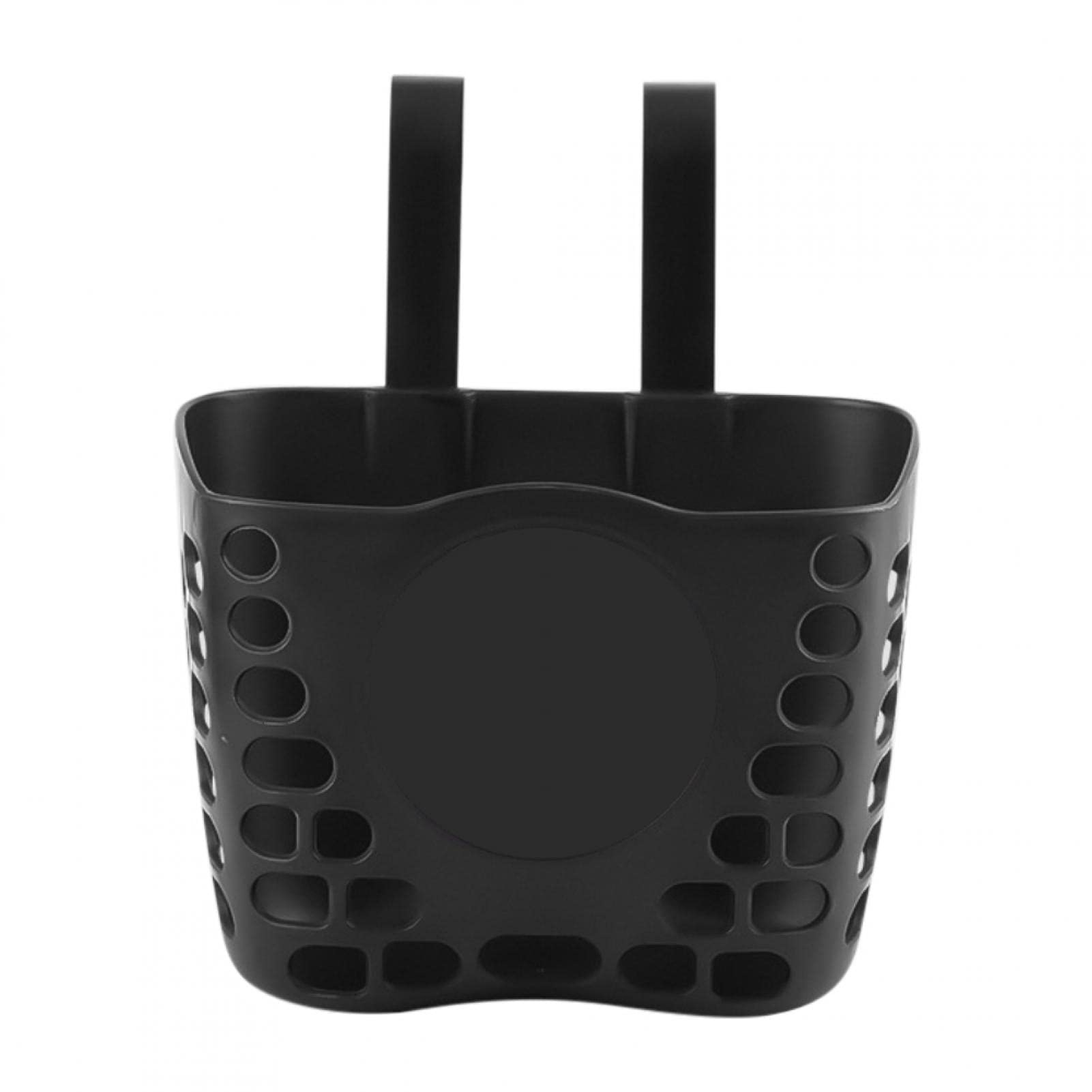 1 Pack Bike Basket for Kids - Front Handlebar Plastic Basket, Bicycle Accessories (Black)