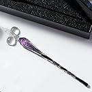 Koolemon Crystal Glass Dip Pen Glass Signature Pen Business Present W/Pen Rest (Galaxy)