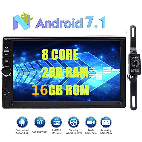 Click Here to See More Images Rear Camera Included Android 7.1 Car Stereo Double Din 7