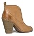 Western Slip On Stacked Heel Bootie - Distressed Ankle Pull Cowboy WomenÆs Boot