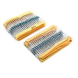 Pixnor 1120pcs 56 Values 14W 0.25W 1% Metal Film Resistors Assorted Kit Set (1ohm-10Mohm)