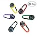 STOBOK 24pcs Compass Climbing Carabiner Outdoor Self Locking Carabiner Clip Hook Keychain for Travelling Hiking (Random Colors)