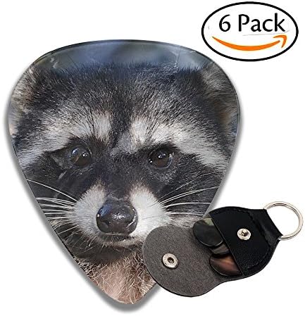 NB UUD Northern Raccoon's Face 351 Shape Medium Durable Celluloid Guitar Pick (6-Pack) Electric And Bass Guitars Accessories Musical Gift