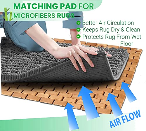 CHILL HOUSE Bamboo Shower Mat 62 x 42 cm, Wooden Roll Up Bath Mat, Quick Drying Non-Slip Shower Mat, Natural Bamboo Bathroom Accessory for Modern Bathroom, Shower, Bath, Sauna and Spa