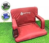 SoftTouch Stadium seats for bleachers | Stadium chairs for bleachers with back support | Bleacher seats with backs and cushion (Aurora Red)
