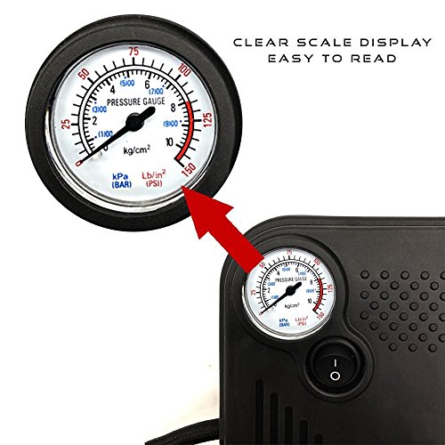Pulusi Auto 12V DC Portable Electric Air Tire Compressor 150 PSI Vehicle Gauge Inflator Pump - Thumbnail 2