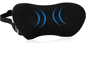 Lekewn Lumbar Support Pillow for Office Chair - Lumbar Pillow for Car - Ergonomic Lumbar Support Pillow for Car Back Support Cushion (0-Black (with Detachable Strap))