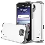 ZTE Overture 2 Case, RANZ Grey with White Hard Impact Dual Layer Shockproof Bumper Case For ZTE Overture 2/ Maven/ Z810/ Z812/ Z813 / Z791/ Z792