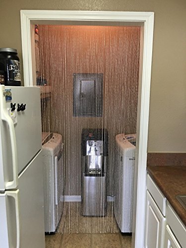 image for Eyotool 1x2 M Door String Curtain Rare Flat Silver Ribbon Thread Fring