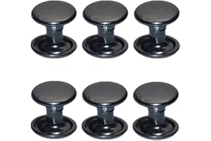MEGOTO 300sets Leather Rivets Double Cap Rivet Tubular Metal Studs Repairs Decoration Craft Accessories for Leather Craft Clothes Shoes Bags Belts (6mm Gunmetal Black)