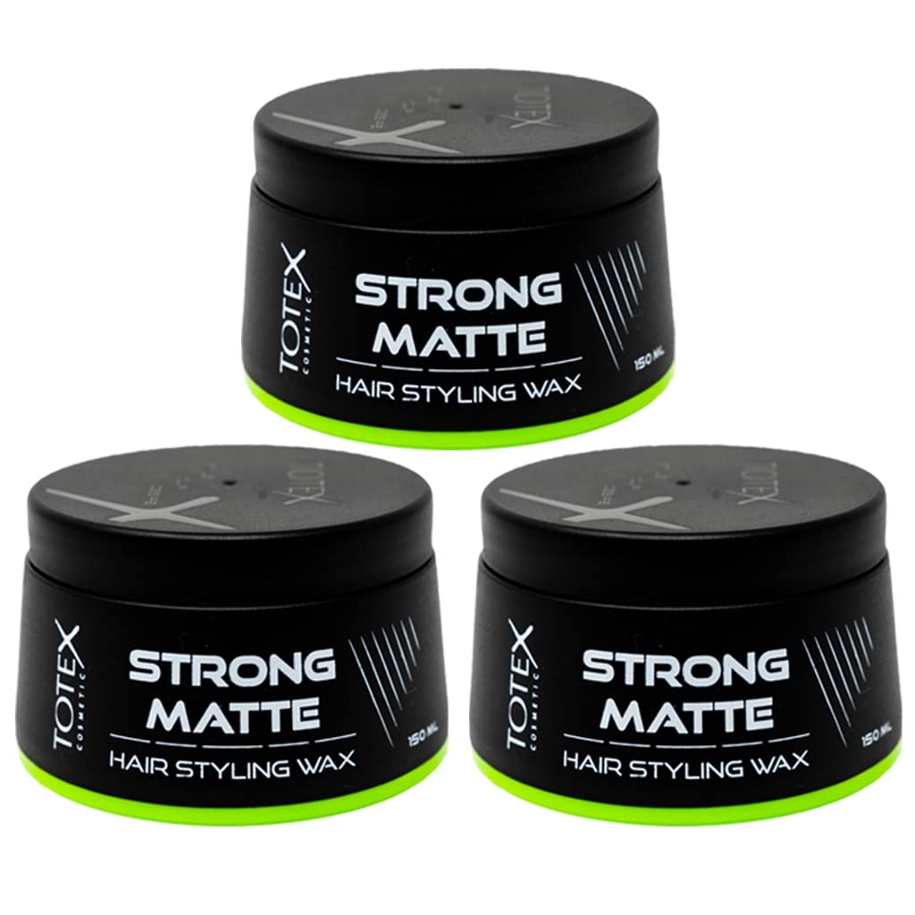Totex Strong Matte Hair Styling Wax 3x150ml | Extra Strong Hold Hair Wax for Men & Women | Natural Matte Finish | Barber Quality Texture Paste | Long Lasting Definition | No Residue Styling