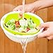 Plastic Colander with a bowl, Easy to Strain, Drain, Rinse Vegetables , Pasta , Rice , Noodle , Berries , Fruits , 2-Quart , Small , Green/White