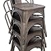 Buschman Metal Dining Chairs, Indoor/Outdoor and Stackable, Set of 4 (Bronze with Wooden Seat)