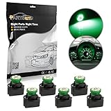 Partsam PC194 194 168 T10 Wedge Instrument Panel LED Light Gauge Cluster Dashboard Indicator Bulb with Twist Lock, Green, Pack of 6