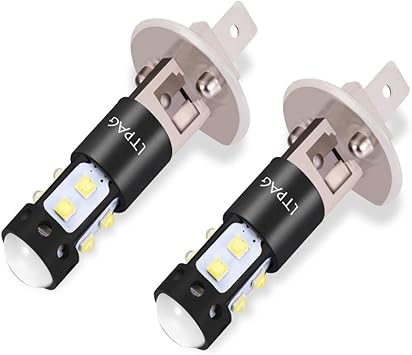 ltpag 2pcs bombilla h1 led coche 100w 20smd luces antiniebla bombillas 6000k 2000 lumenes ip68 impermeable led lamparas blanco frio