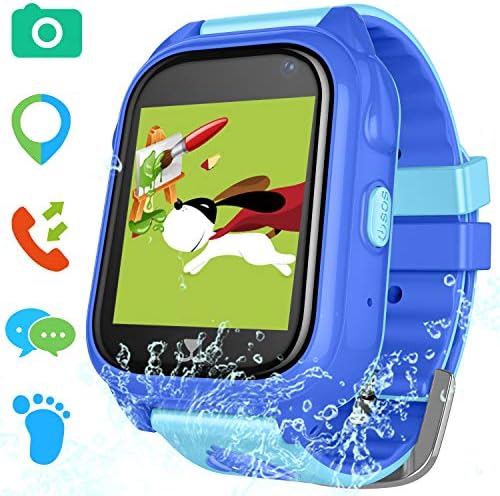 Waterproof Kids Smart Watch GPS for Girls Boys - Children Smartwatch IP67 Waterproof with GPS/LBS Position Tracker SOS Help Camera Anti-Lost Math Game Calling Phone Watch