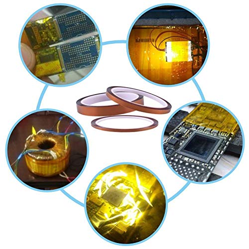 High Temp Tape, Heat Tape YTFGGY 5 Pack Multi –Heat Resistance up to 280℃ (536℉) for Heat Transfer Vinyl,3D Printers High Temperature Tape