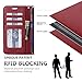 FYY Designed for Samsung Galaxy S8 Plus Case, Luxury Genuine Leather Wallet Phone Case with Card Holder Flip Protective Cover [Kickstand Feature][Wrist Strap] for Samsung Galaxy S8 Plus Wine Red