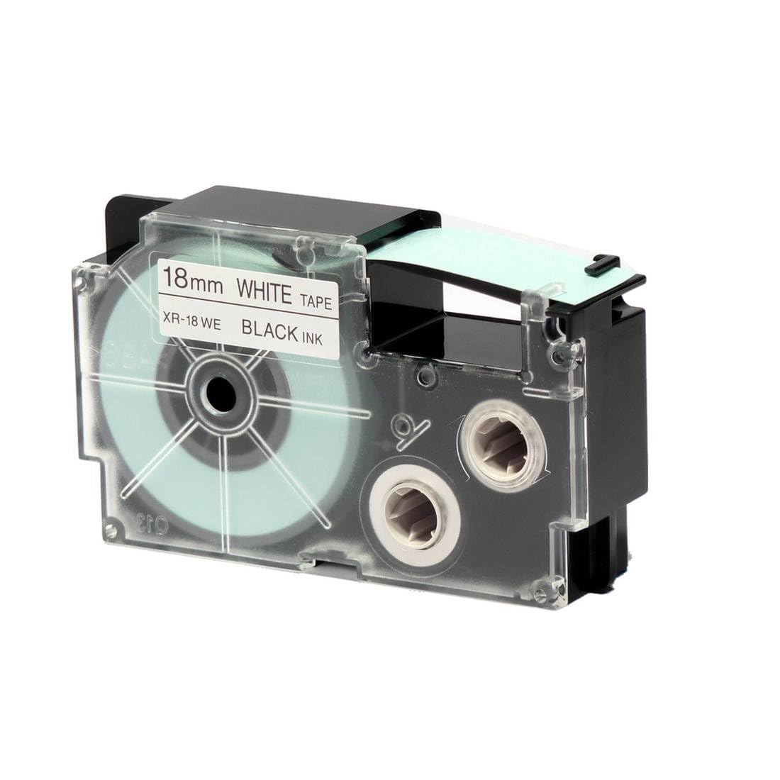 Casio 18mm Label Printer Cartridge Black Print on White Tape in