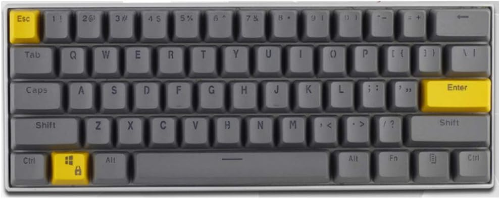 YQYL 61-key mechanical keyboard keycap PBT frosted transparent keycap 61 keycap two-color molding injection keycap,I
