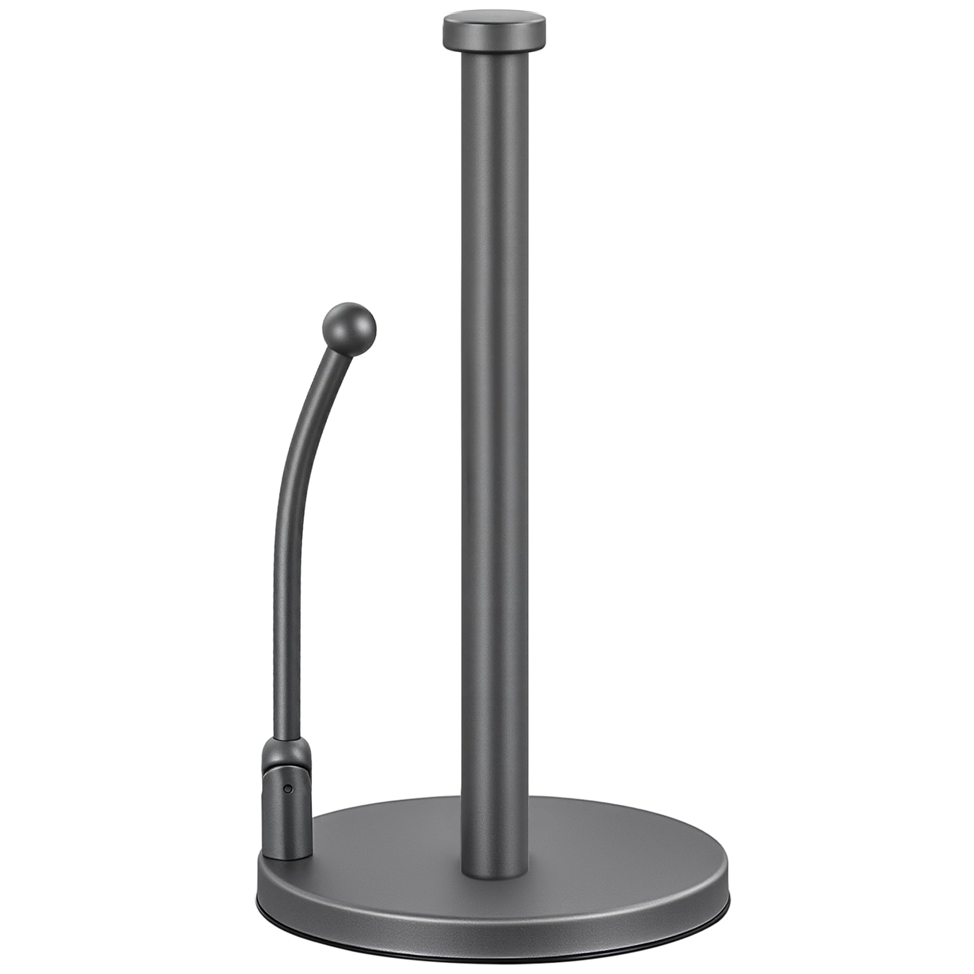 Photo 1 of SMARTAKE Paper Towel Holder, Paper Towel Dispenser Standing Weighted Base Non Slip, Spring Arm for Easy Tear, Stainless Steel Paper Towel Holder for Home Kitchen Countertop Tabletop, Metallic Gray