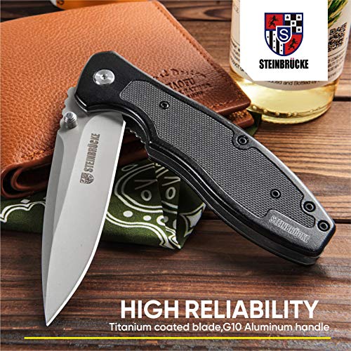 Folding Pocket Knife EDC Tactical Knife with Clip, 3.1" Sandvik