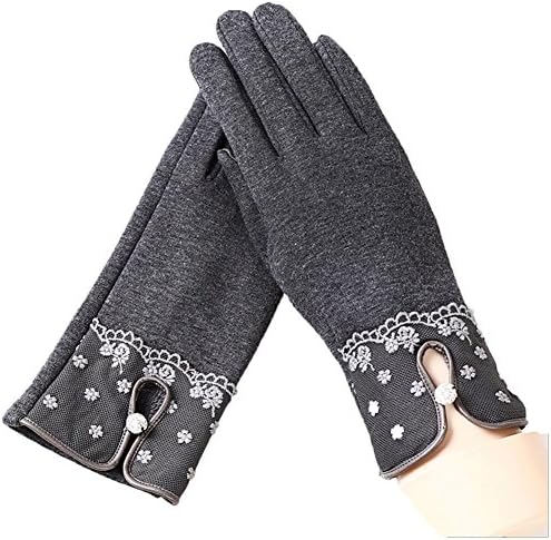 2017 Ladies Touch Screen Gloves Lace Warm Lined Cashmere Thick Winter Gloves