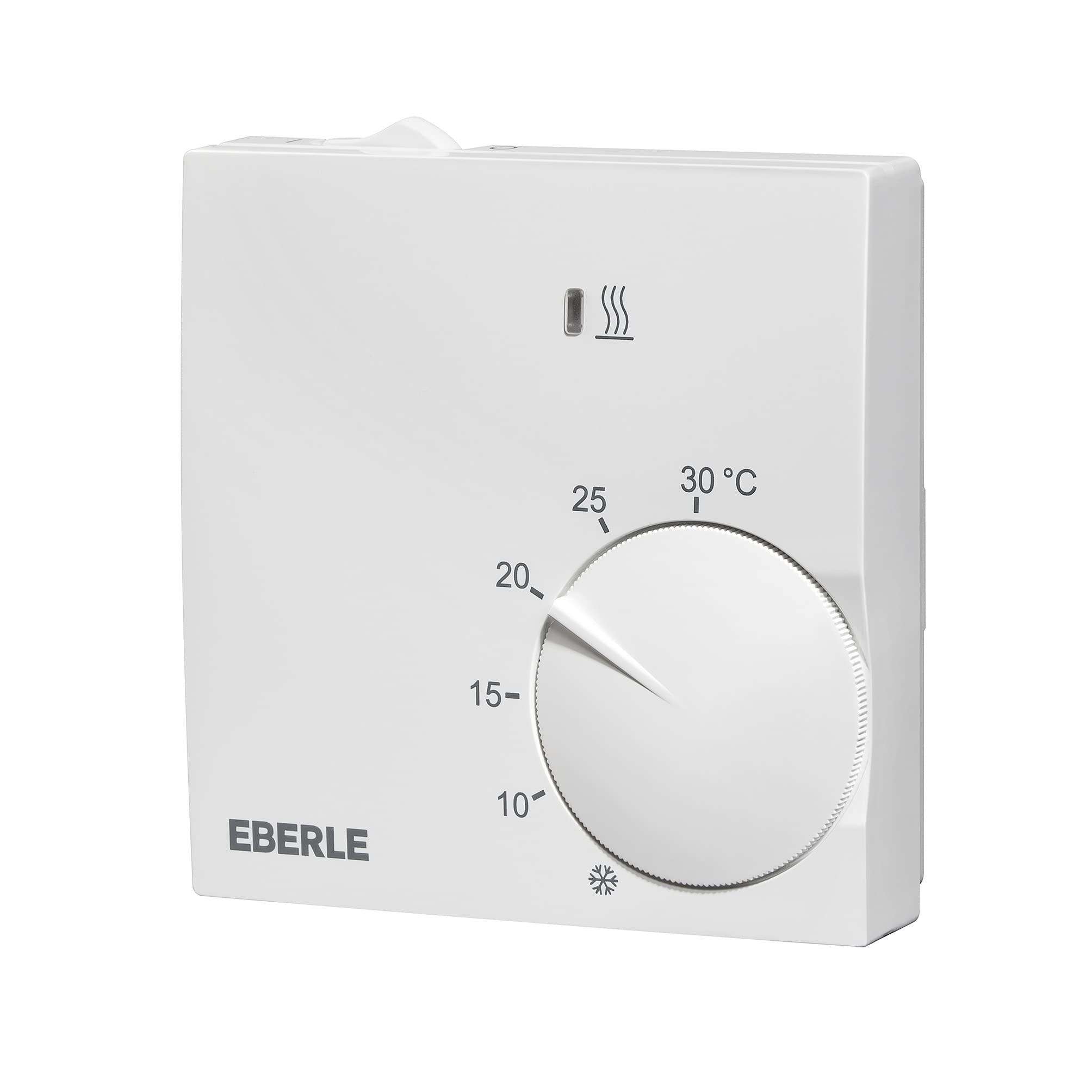 Eberle 131110451100 Room Controller Polar White Extra Flat Temperature Controller from 5-30 Degrees with Temperature Reduction