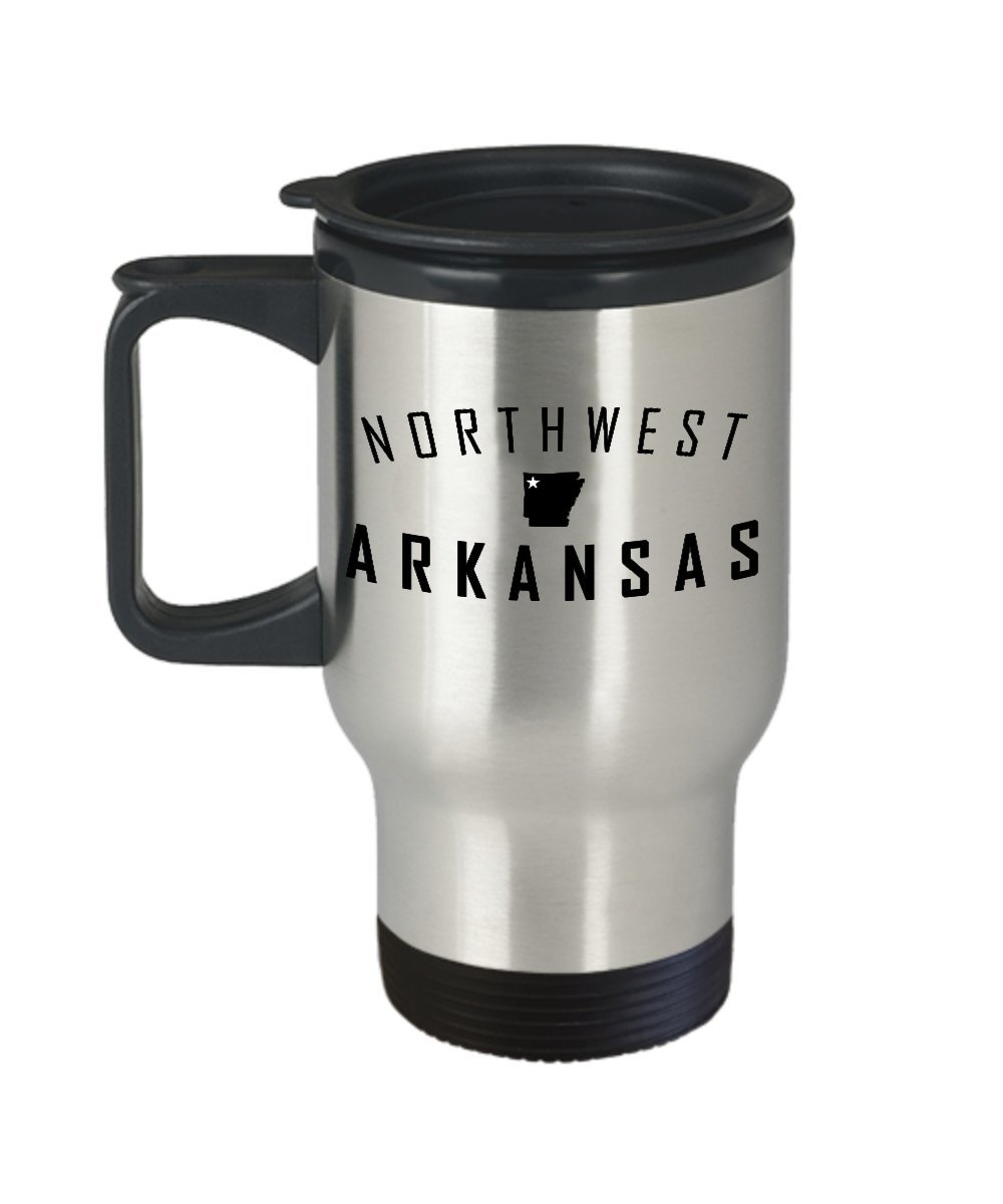 Northwest Arkansas Travel Mug Is Great For All of Your Activities in Bentonville, Rogers, Bella Vista, Springdale, Fayetteville and Eureka Springs