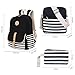Bluboon Canvas Bookbags School Backpack Laptop Schoolbag for Teens Girls High School (Black 3 in 1)