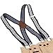 Bundle Monster 4pc Unisex Mens Suspender - Light Stripe Design X-Back Adjustable Clip