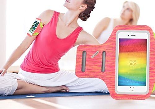 Sport Running Armband, 5.5 Inch Adjustable Reflective Velcro Workout Band for iPhone 7/6/6S Plus, Galaxy S7/S8, Nexus 5 with Screen Protector ( Pink )