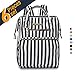 SoHo Collections, Wide opening diaper bag backpack 6 pcs set (black & white stripe)