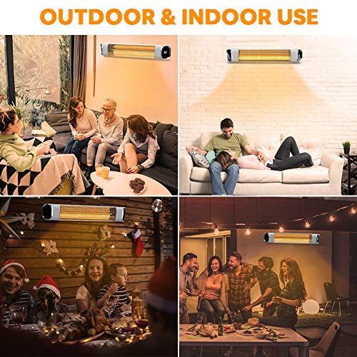 Patio Heater, Electric Outdoor Infrared Space Heater Wall Mount with