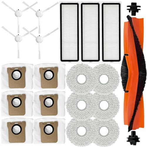 Kit de acessórios para Xiaomi X20+ / X20 Plus / X10+ / X10 Plus aspirador robô, 1 Escovas de Rolo, 3 Filtros, 4 Escovas Laterais, 6 Panos de Esfregão, 6 Sacos de Pó, Peças de Reposição Poupar Anexos