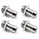 XSPC G1/4" to 3/8" Barb Fitting for Soft Tubing, Chrome, 4-Pack