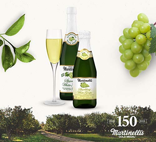 Martinelli's Sparkling White Grape Juice, 8.4 oz. Pack of 12 Bottles | Non-Alcoholic Drink