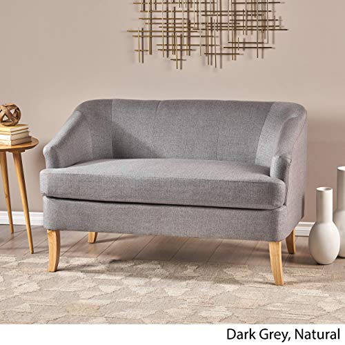 Christopher Knight Home Sheena MidCentury Modern Fabric Loveseat, Dark
