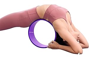 MICRODRY No-Slip Exercise Wheel, TPE Back Exercise Roller for Yoga, Pilates, Stretching & Strengthening, Alternative to Foam Roller Alleviate Aches & Enhance Posture, Black/Purple