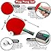Ping Pong Paddle Set of 4 Paddles and 8 Balls by Scandi Spin, Blue Portable Case for Storage, Table Tennis Rackets with Ergonomic Flared Handle, Outdoor and Indoor Play, Suitable for Kids and Adults