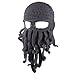 FREE FISHER Men's Head Barbarian Vagabond Beanie Original Foldaway Beard Octopus Pirate Hats Bearded Caps Gray
